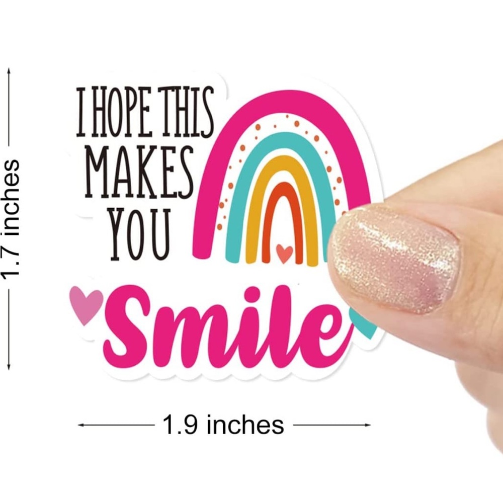 2 SETS LEFT🎉50 “Hope this makes you Smile” stickers-Boho Rainbow